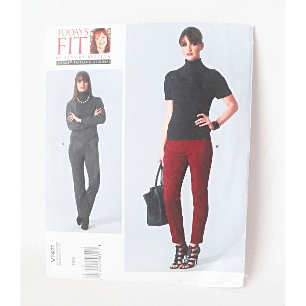 Vogue Sewing Pattern V1411 Stretch Knit Pants Tapered Sandra Betzina All Sizes